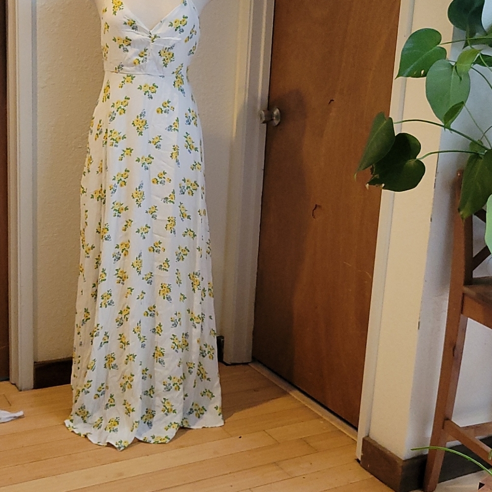 Forever 21 large floral backless maxi dress